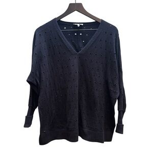 J Society Elegant Black V-Neck factory distressed  Sweater size Small